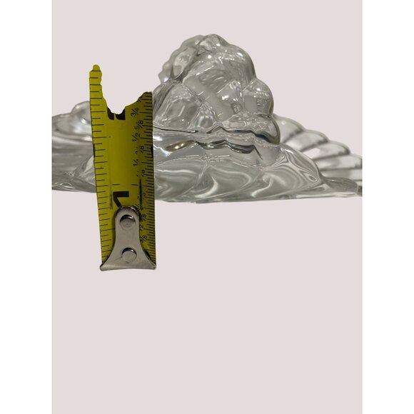 Clear Glass Swirl Pattern Bon Bon Dish With Up Curved Handles, Vintage - Picture 10 of 15